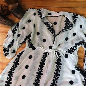 Boho Embroidered Sheer Midi Dress